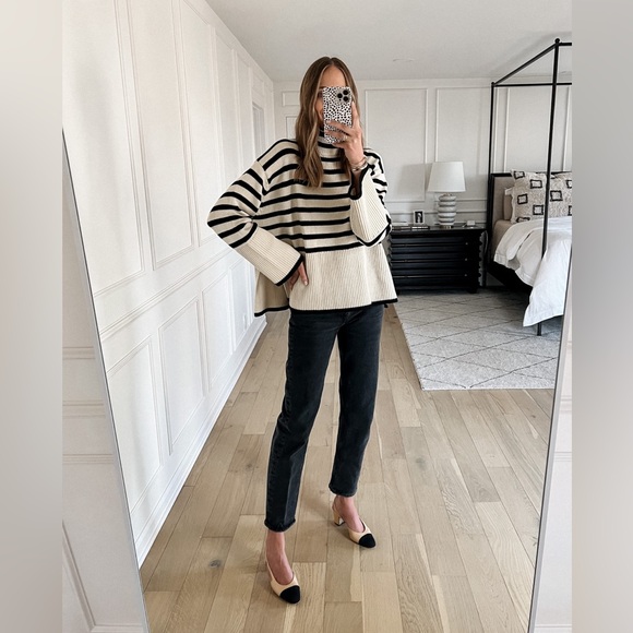 TOTEME Striped wool-blend turtleneck sweater $570 SZ S - Picture 3 of 12